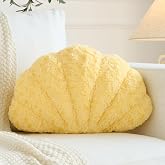 Ddliury Shell Pillow, Seashell Throw Pillow Room Decor for Couch Bed, Shell Pillows Soft Plush Pillow, Sea Shell Decorative Beach Cushion Pillows (Goose Yellow, 18 X 13 Inches)