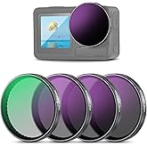 NEEWER Snap On ND Filter Set Compatible with DJI Osmo Action 5 Pro/4/3, 4 Pack ND8+ND16+ND32+CPL Action Camera Accessories Di