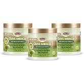 African Pride Olive Miracle Anti-Breakage Cr&egrave;me (3 Pack) - Contains Olive &amp; Tea Tree Oil to Help Stop Breakage, Split Ends &amp; Hair Dryness, 6 oz