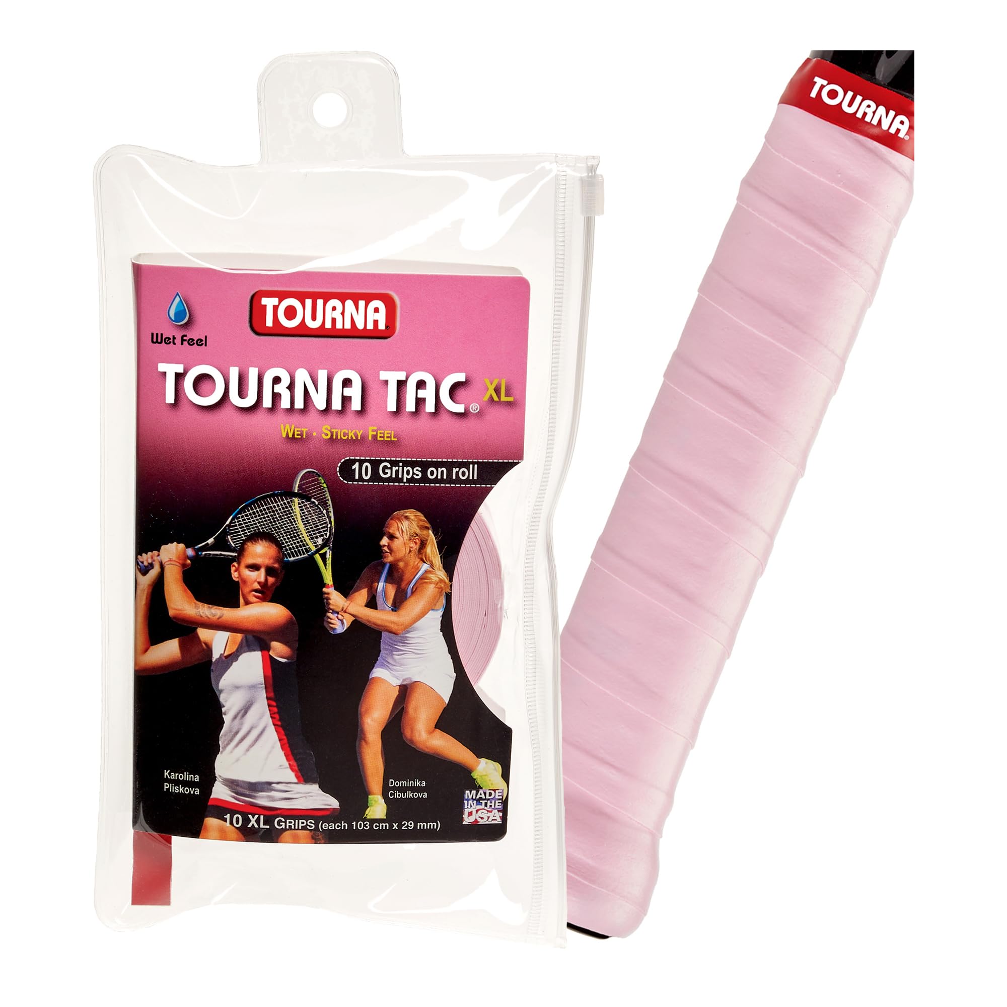 Unique Tourna Tac Overgrip (Pack of 10) - Pink, One Size