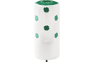 Golf Head Covers with Barrel Style for Driver Fairway Hybrid, Premium White PU Leather with Stylish Green Lucky Clover Design
