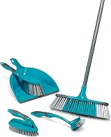 Beldray Cleaning Bundle 5 Piece Broom Dustpan Scrubbing Brushes view 1