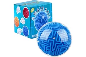 HSLCGF 4 Inch Maze Ball 3D Gravity Cube Maze Ball Memory Sequential Ball Maze Puzzle Toy Gifts for Kids Teens Students Adults Carnival, Educational Challenges Brain Teasers Puzzle Game (Blue)