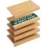 Fobyni Solid Pine Wire Shelf Covers, 12" D x 24" L, Tool-Free Pantry Rack