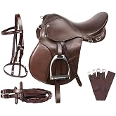 Leather Ride Laiba Emporium English Saddle | All Purpose Leather Riding Trail Show Horse Tack(Size-12'' Seat to 18'' Seat)