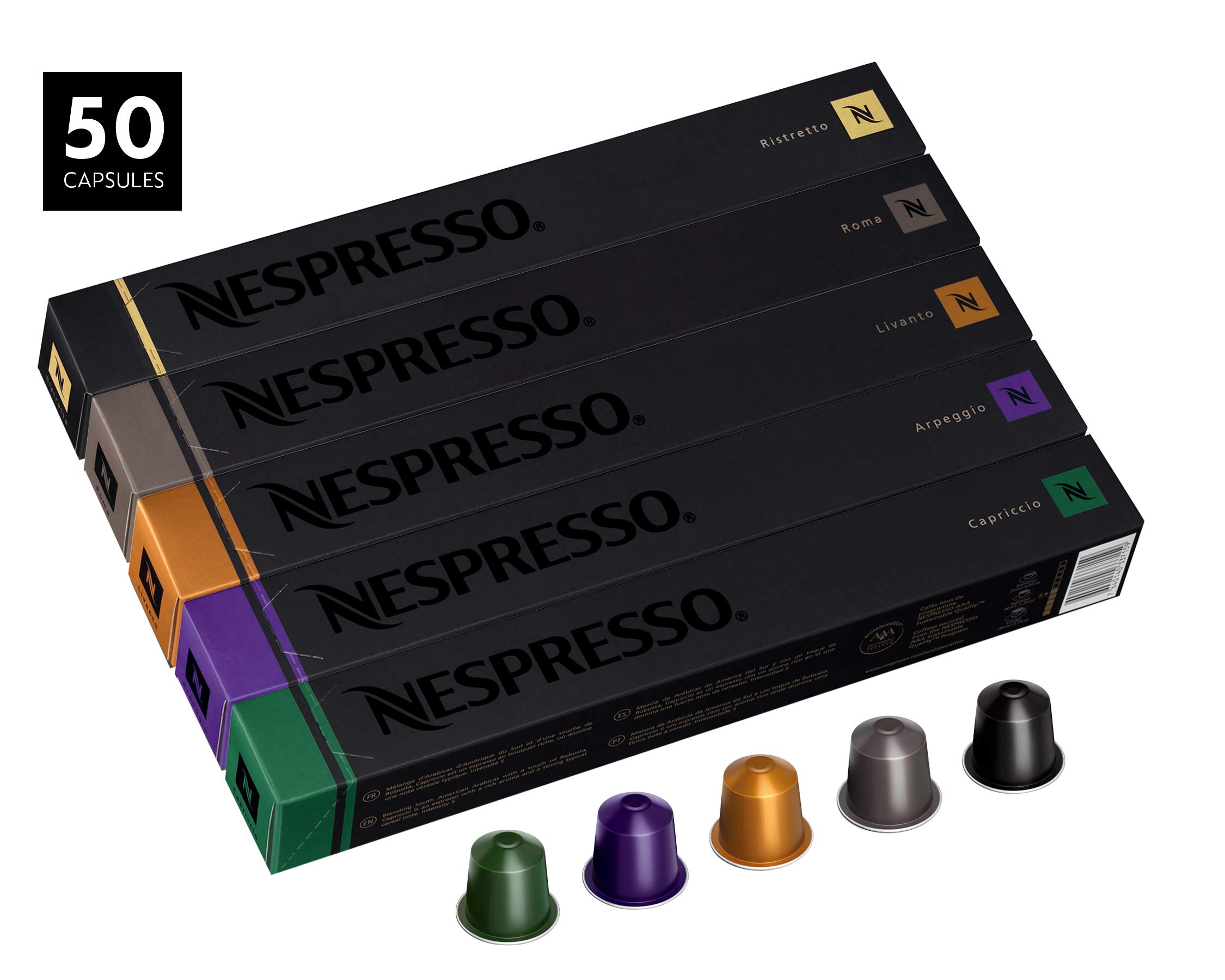 ESPRESSO ITALIA Capsules Compatible With Nespresso Machines, 100 Count Variety Pack Italian Coffee Pods Expresso