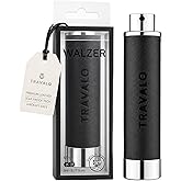 Travalo Walzer Refillable Perfume Atomizer, Pocket-Size, Leak-Proof - Black | Travel Size Spray Bottle for Perfume and Cologne - Glass-Free, Safe for Air Travel - Mini Perfume Bottle with Fine Mist