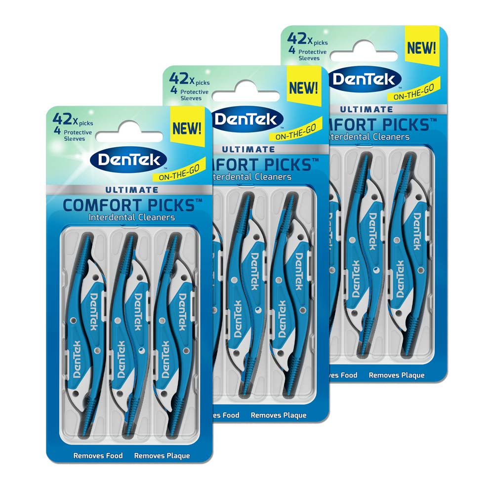 DenTek On-The-Go Ultimate Comfort Picks, Dual Action Interdental cleaners for cleaning between teeth 126 Picks