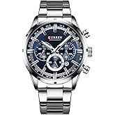FANMIS Mens Luxury Watches Business Chronograph Dress Waterproof Stainless Steel Analog Quartz Wrist Watch