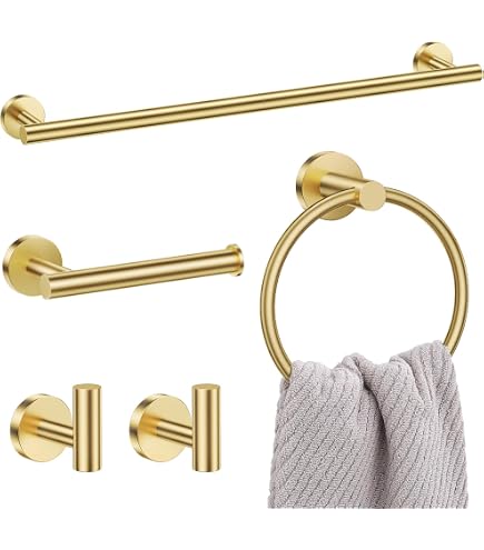Globe Electric Dakota 4-teiliges Badezimmer-Set – Handtuchhalter, Ring, Haken & Toilettenpapierhalter In Mattschwarz