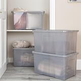 Wham Crystal 60 Litre Storage Box with Lids Pack of 4 Grey view 6