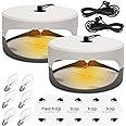 Flea Traps for Inside Your Home, 2 Pack Flea Trap with Sticky Pads Refills & Light Bulb Replacement, Odorless Natural Indoor Bed Bug Light Killer Insect Infestation Treatment Trap for Kids Pet