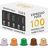 Grano Milano NEW Aluminum Variety Pack-100 Coffee Pods| Compatible with Nespresso Original line | Made in Italy | Medium & Da