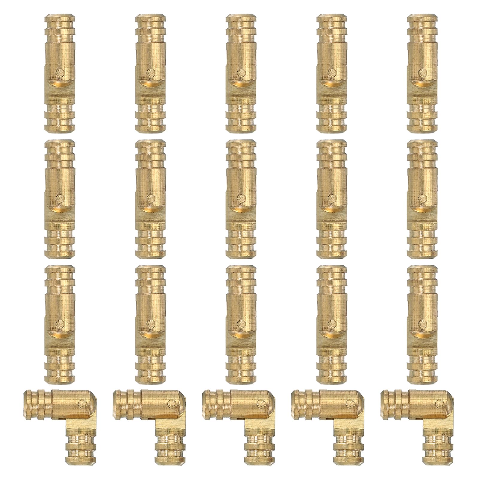PATIKIL Hidden Brass Barrel Hinges 0.8"x0.2", 20 Pcs Invisible Hinges Folding Support Concealed Cylinder Hinge for DIY Jewelry Cabinet Door Wooden Box, Gold