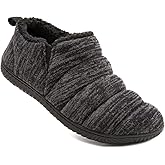 Zizor Men's Comfy Caterpillar Slippers Indoor Outdoor House Shoes, Warm Soft Knit Upper Fuzzy Fleece Lined Memory Foam Sole with Hard Bottom