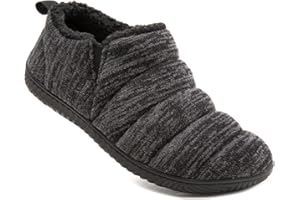 Zizor Men's Comfy Caterpillar Slippers Indoor Outdoor House Shoes, Warm Soft Knit Upper Fuzzy Fleece Lined Memory Foam Sole with Hard Bottom