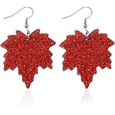 QLUYCKW Thanksgiving Turkey Earrings Funny Acrylic Pumpkin Maple Leaf Chicken Lightweight Dangle Earrings Thanksgiving Fall Themes Jewelry for Women
