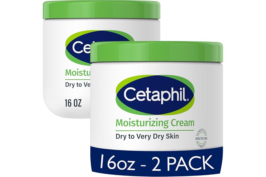 Cetaphil Face & Body Moisturizer, Hydrating Moisturizing Cream for Dry to Very Dry, Sensitive Skin, NEW 16 oz 2 Pack, Fragrance Free, Non-Comedogenic, Non-Greasy