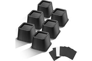 MCXYEM Bed Riser/Furniture Lift Bed/Bed risers/Furniture Lifter/Table risers/Frame Risers Create Under Bed Storage Heavy Duty for Furniture Height Adjustment (Black 6 Pack, 3 Inch)