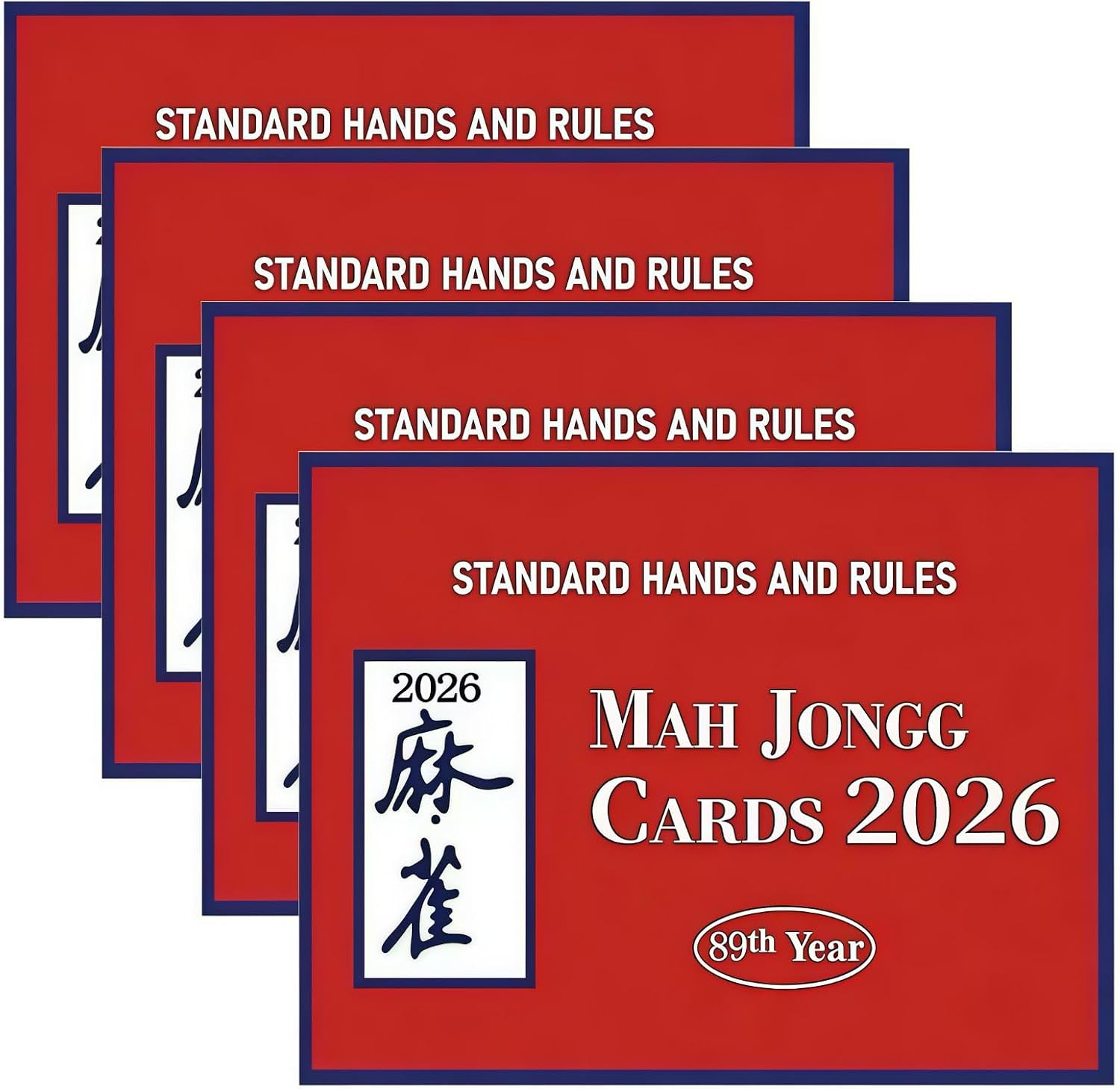 RE RELIURE Mah Jong Cards 2026 Revision - Large Print, 4-Pack