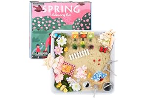 VMNlooking Spring Sensory Bin for Kids,Flower Garden Sensory Bin Fillers Toys for Preschoolers Fine Motor Toys