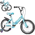 MarKnig 14/16/18 Inch Folding Kids Bike with Training Wheels, Gifts for Boy&Girl Age 3-9 yrs, Toddler Bike with Dual Brakes for Beginners, Multi-Color