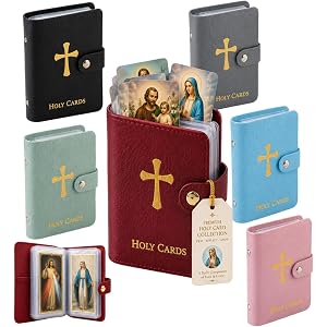 RZGBJYV 6PCS Prayer Card Holder Holy Book Athletes Catholic Bible Cases for Woman Id Organizer Carrying Rosary Pocket Genuine