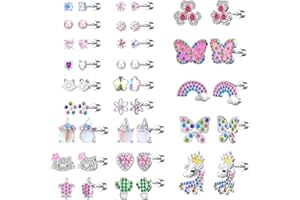 TAMHOO 24 Pairs Stainless Steel Flat Back Earrings Set -Secure and Comfortable Screwback Earrings with Diverse Designs, Perfect for Multiple Piercings and Everyday Wear
