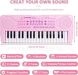 m zimoon Kids Piano Keyboard 37 Keys Pink Educational Toy for 3-8 view 6