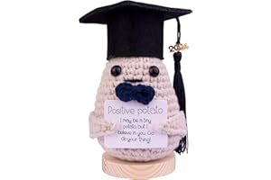 CoFuBcad 2024 Graduation Gift Emotional Support Pickle Potato, Cute Knitted Crochet Potato Doll with Doctoral Hat Toy with Room Decoration(A19)