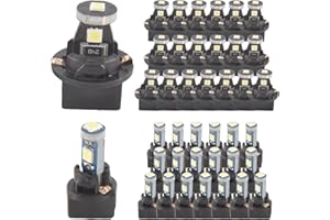 Vernijtrdy 40 Pieces T5 T10 LED Bulbs Dash Lights with Twist Socket Instrument Dashboard Light LED Bulbs for Interior Car Lig