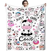 Cow Blanket Soft Cozy Flannel Cows Throw Blanket Bedding Decor Stuff Cow Lovers Gifts for Girls Women Kids Adults 50"x40"