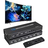 4K@30Hz HDMI USB KVM Multiviewer Switch 4 in 1 Out, Supports 4-Channel Split Screen and synchronous Switching, EDID &amp; HDCP Compliant, Mouse Roaming Function, Keyboard and Mouse Sharing