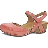 Dansko Tiffani Wedge Sandal for Women – Cushioned, Contoured Footbed for All-Day Comfort and Support – Hook & Loop Strap with Buckle Detail – Lightweight Rubber Outsole