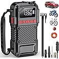 Tire Inflator Portable Air Compressor - 20000mAh Portable Air Pump, 150 PSI Tire Pump with LED Light, LCD Screen, Portable Tire Inflator for Car/Bike/Motorcycle/Ball/Swim Ring, Car Accessories