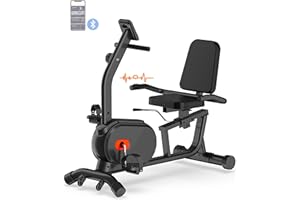 ECHANFIT Recumbent Exercise Bike for Seniors - Quick Adjust Seat, Magnetic Recumbent Bike with Bluetooth Connectivity, 16 Levels Magnetic Resistance & 350 LB Weight Capacity