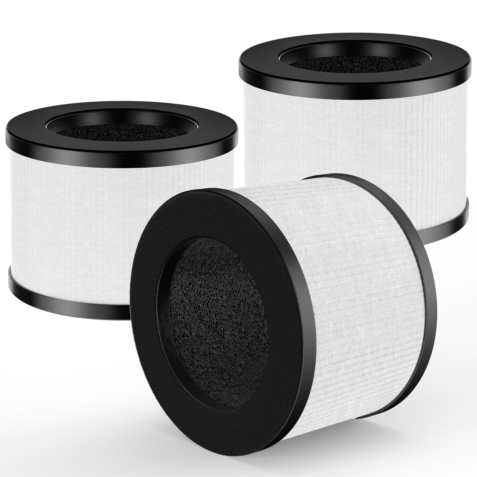 Photo 1 of 3 Pack TZ-K1 Replacement Filter Compatible with ToLife TZ-K1 Air Puri-fier, MK01 MK06 and FreAire KN6391 Air Purifiers, 3-in-1 Filtration Filter, Activated Carbon and Pre-filter, 360° Rotating Filters