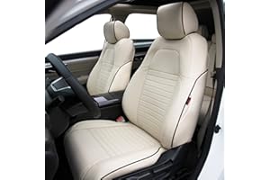 HKZ Fit CRV Car Seat Cover Full Set for Honda CR-V 2023 2024 CRV LX;EX;EX-L;Sport;Touring;Special Edition & Hybrid Model - Leather (Beige)