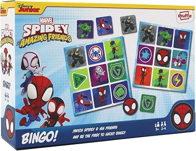Shuffle Spidey and his Amazing Friends Bingo – 2-4 Players, Ages 3+, Marvel game