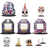 Danemort 11 Set Dia De Los Muertos Decorations Picture Frames, Day of The Dead Ofrenda Wooden Altar kit, Dia De Los Muertos Ofrenda Altar Kit Sugar Skull Style Ofrenda Decor (Frame, Nature, 7IN)