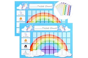 GWHOLE 2 Pack of Unicorn Potty Training & Toilet Training Reward Chart with 270 Star Stickers for Toddlers, Boys, Girls