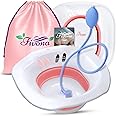 Fivona Sitz Bath for Toilet Seat with Massage Hand Flusher; Postpartum Care and Hemorrhoid Treatment; BPA Free Yoni Steaming Kit; Perfect for Perineal Soak and Portable Bidet