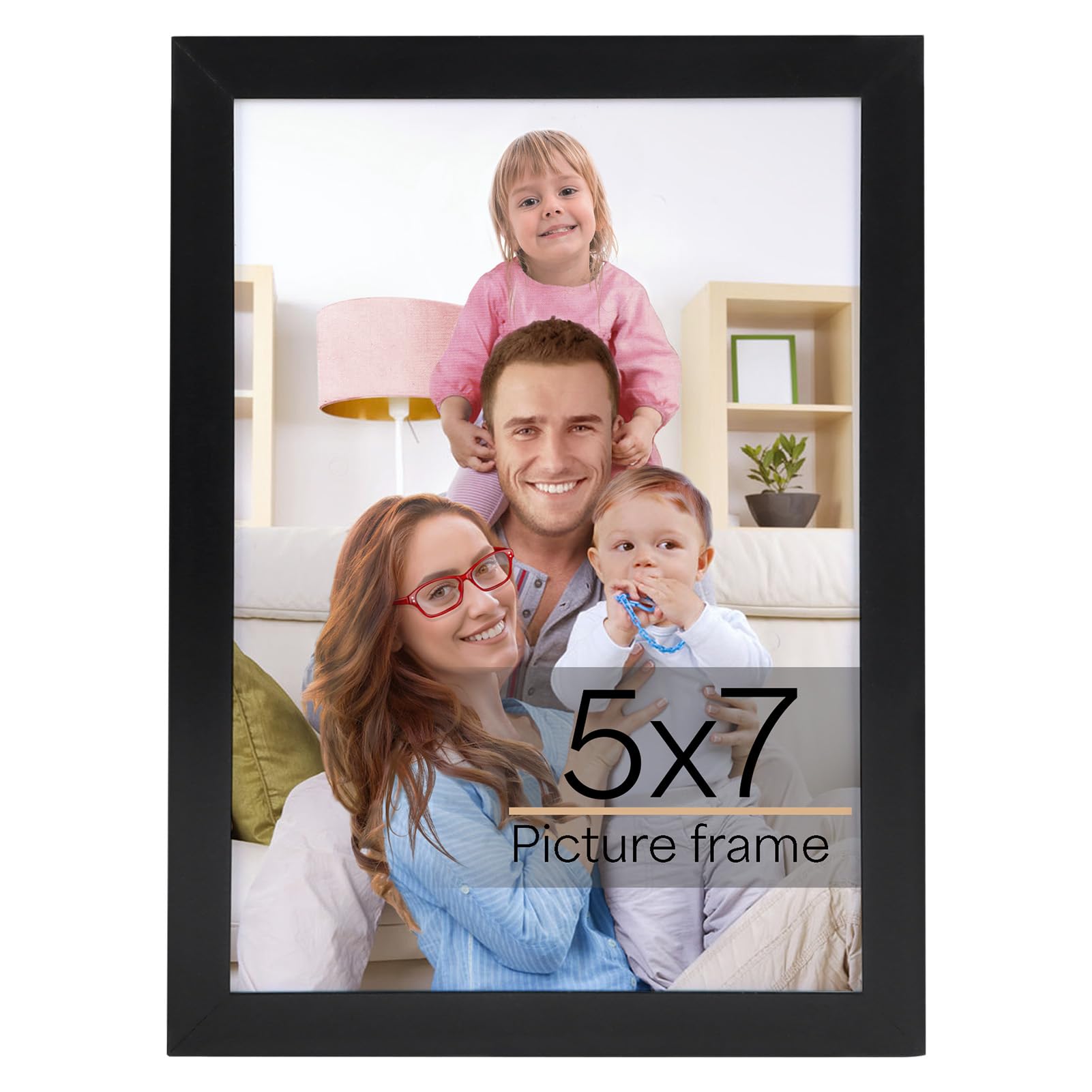Photo 1 of Giftgarden 5x7 Picture Frame Black, 5 by 7 Thin Photo Frame for Wall Tabletop Display, Single
