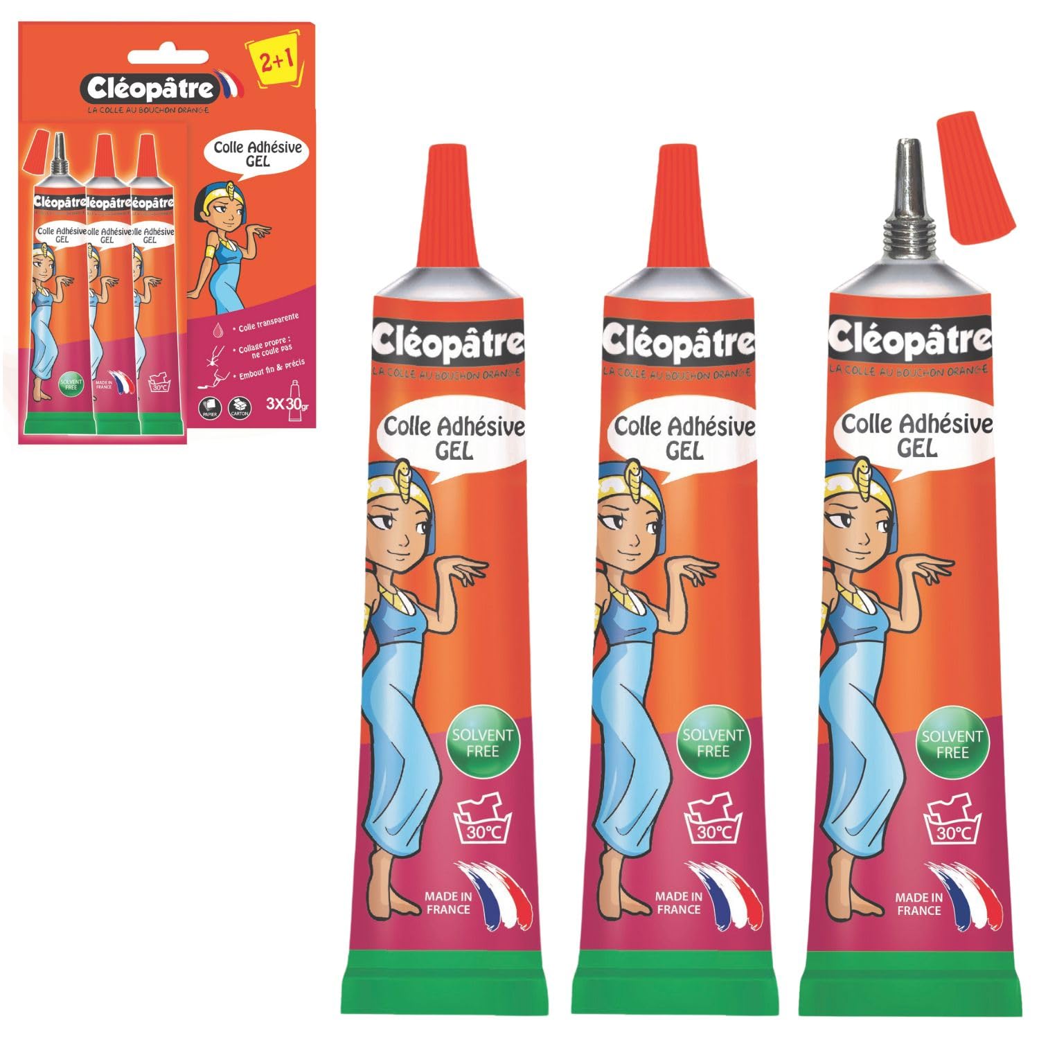 Cléopâtre BL3CE30 Pack of 2-Strong Glue 1 Free Universal