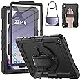 HXCASEAC Case for Samsung Galaxy Tab A9+/ A9 Plus Case 11 Inch, Protective with Screen Protector/Hand Strap/Pen Holder, Sturdy Shockproof Galaxy A9 Plus Tablet Case 2023 SM-X210/X216/X218 - Black