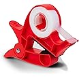 Wrap Buddies Wrapping Paper Clamps - 2 Gift Wrapping Paper Holder Clamps with Integrated Tape Dispensers, Simple Gift Wrap Table Clamps, Wrapping Paper Holder Clips and Tape Dispensers (Cherry Red)