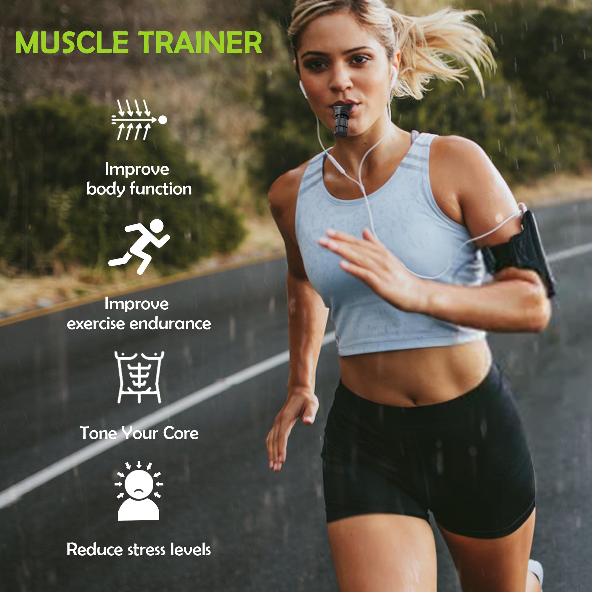 Hiyniaz Portable Muscle Trainer, Exercise Trainer with Resistance Adjustable, Exercise Device with Variable Settings, Easy to Clean and Use, Present for Exerciser(Black)