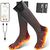 Netraty Heated Socks for Women Men, 8000mAh Rechargeable Battery Foot Warmer Hiking Socks Up to 10 Hours, APP Controlled Electric Heated Socks with 4 Heating Levels for Camping Skiing