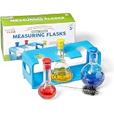 hand2mind Starter Science Measuring Flask Set, 8 Pieces, Ages 3+ | Plastic Beakers for Kids, Science Lab Equipment, Kids Chemistry Set, Educational Science Kits, Science Supplies for Classroom