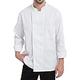 KITCHIEF Chef Jacket Black Chef Coat Long Sleeve Chef Clothes Men,Chef Uniform for Kitchen,Restaurant,Hotel Uniform